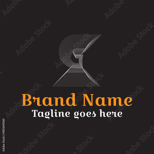 Abstract Logo Design: A visually striking logo, with an abstract design over a dark background.