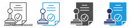 approval stamp icon sheet multiple style