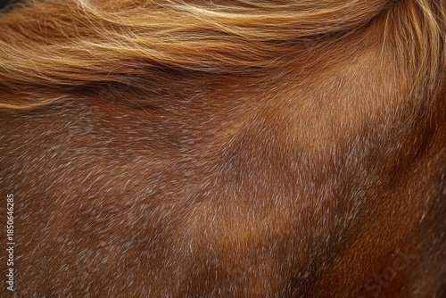 Wallpaper Mural Close-up of chestnut horse coat and flowing mane, textured fur with silver hairs evoking warmth and calm Torontodigital.ca