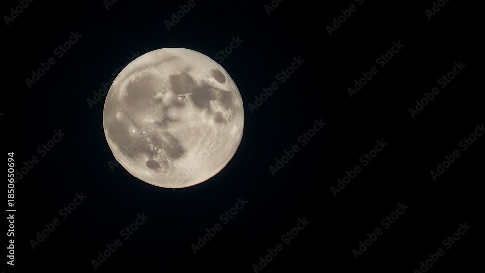 Obraz premium starless. Detailed close-up of a full moon in the night sky, radiating a soft celestial glow. travel magazines, destination branding, designed for outdoor magazines and nature guides.