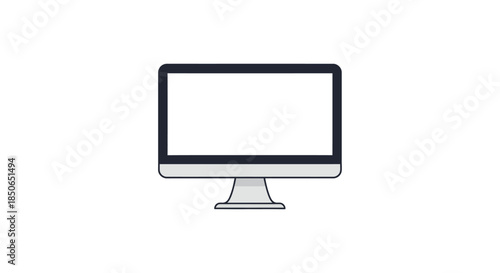 red downward arrow on computer monitor screen illustrating market decline and falling sales analytics for finance or business reports