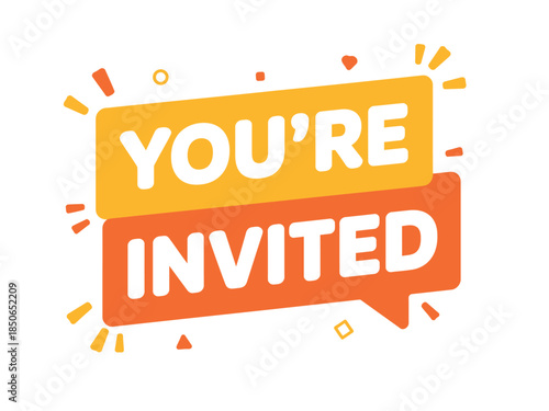 Colorful You're Invited Party Notification
