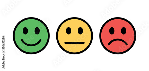 Smiling, Neutral, and Frowning Emoticons