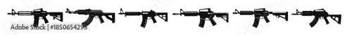 collection of various firearms weapons machine gun 