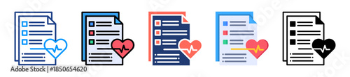 Health Index Icon Sheet Multiple Style Collection 