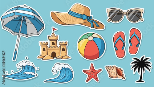 Summer Beach Vacation Essentials Collection.