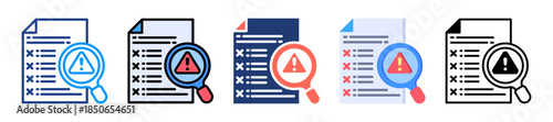Issue Detection Icon Sheet Multiple Style Collection 