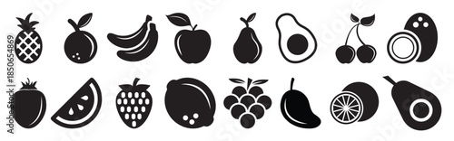 fruits vector icon set vitamin illustration sign