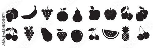fruits and vagetable silhouettes for healthy eating and