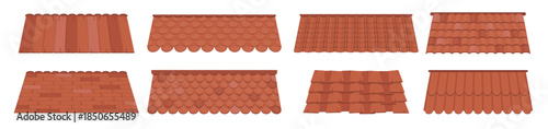  large set of roofs for the design of summer cottages brown 