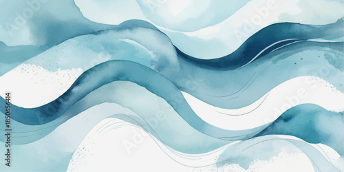 Abstract blue background with dynamic water wave vector design and flowing liquid silk pattern