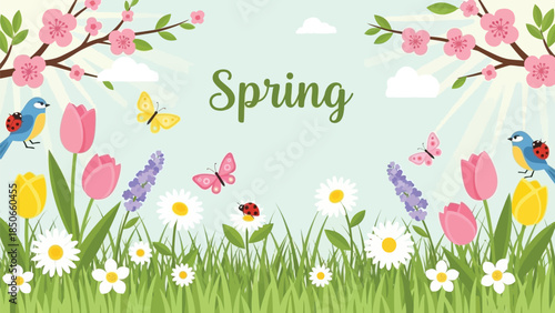 spring background with flowers