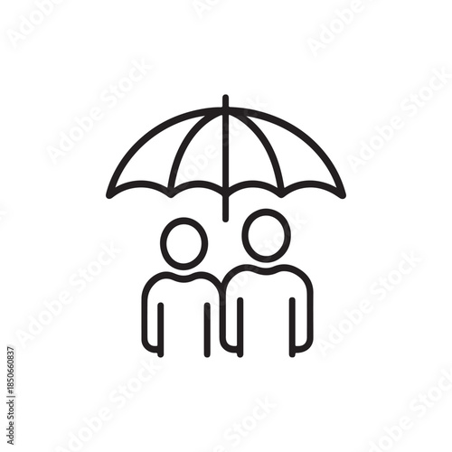 man with umbrella icon