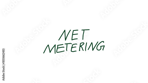 net metering hand written text vector on transparent background 