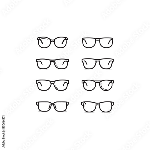 Glasses icon line art simple vision accessory graphic
