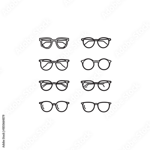 Glasses icon line art simple vision accessory graphic