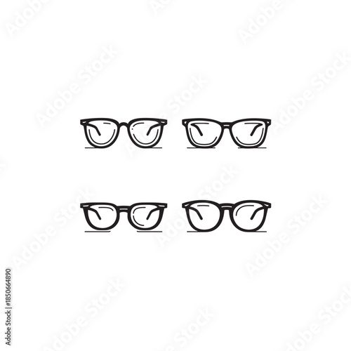 Glasses icon line art simple vision accessory graphic