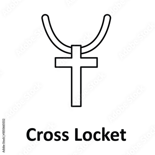 Cross Locket Vector icon which can easily modify or edit