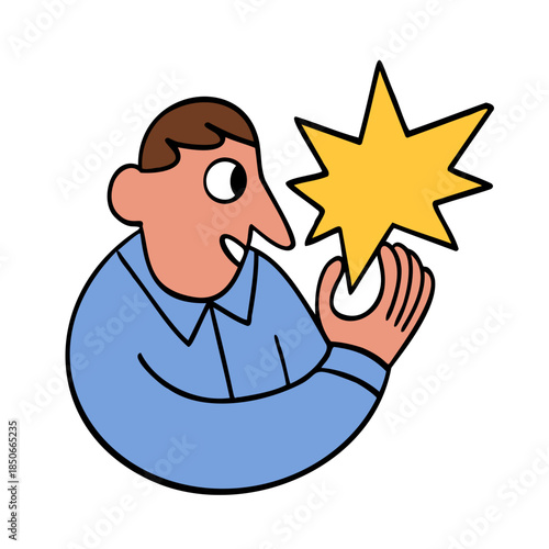 Man coming up with innovative idea