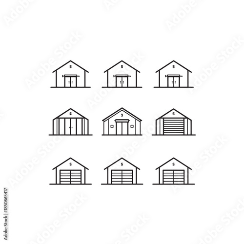 Hangar line art futuristic planes soaring high design