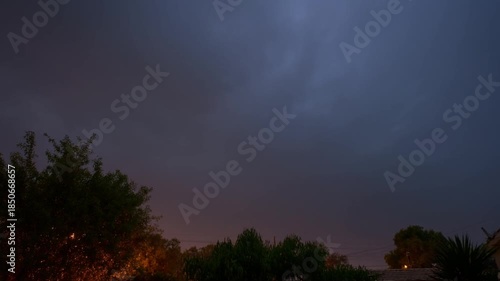 Dramatic night sky with storm clouds creating dark atmospheric weather scene