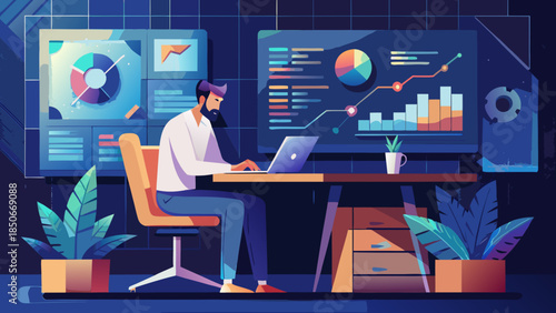 Analyzing data in a modern office