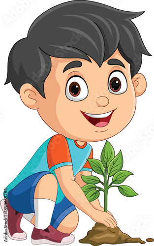 little boy with a flower