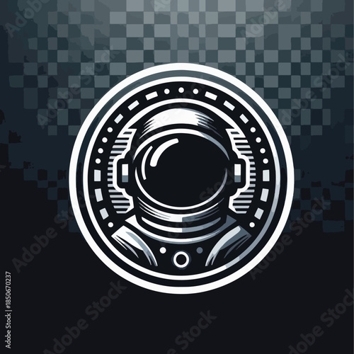 Astronaut helmet emblem design for space exploration and missions.
