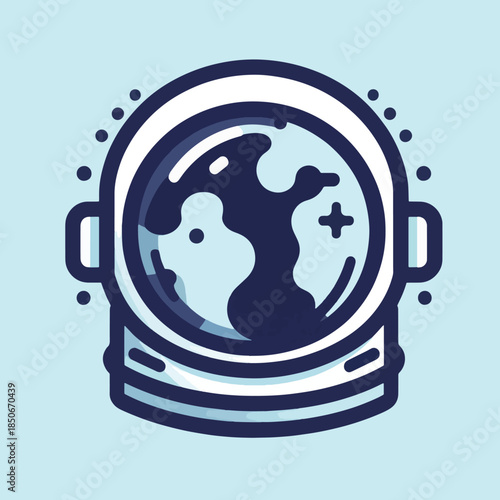 Stylized Astronaut Helmet with Earth Reflection in Visor.