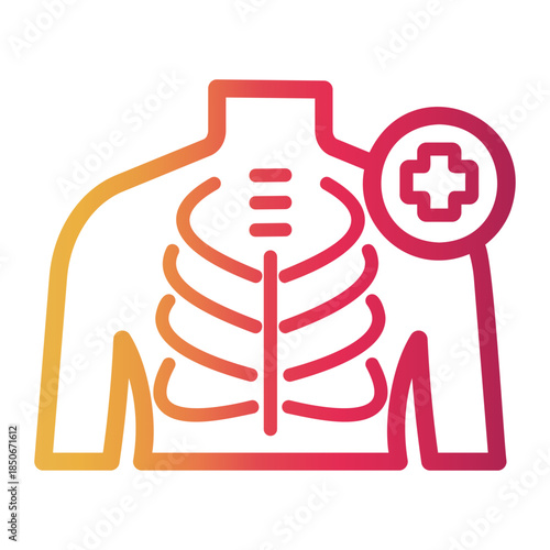 x ray Line Gradient Icon