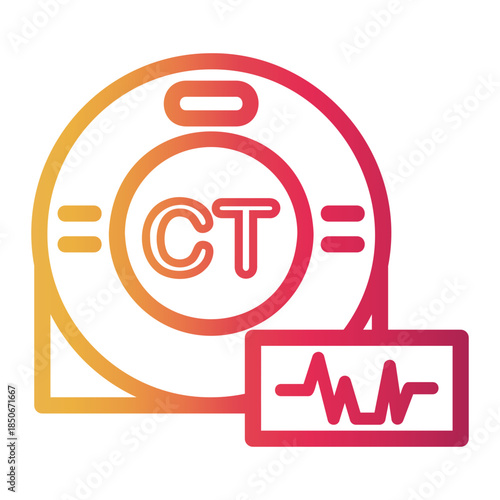 ct scan Line Gradient Icon