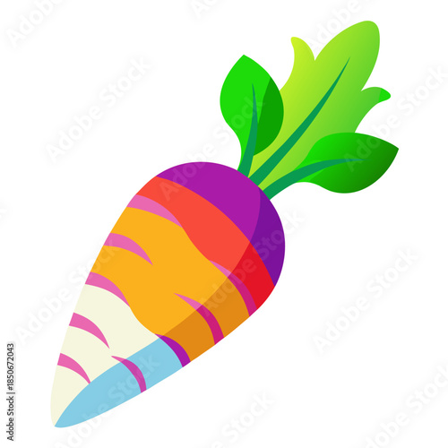 daikon radish on white background 