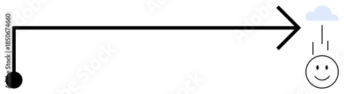 Progress concept. Visual elements thumbs up an arrow for direction, a happy for positivity, and an abstract flow highlight progress. Progress in innovation, goals, and life trends. For workflow