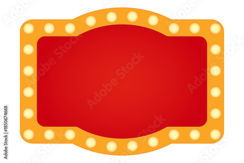 マーキーライトのレトロな看板（赤）