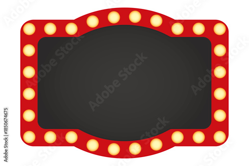 マーキーライトのレトロな看板（黒）