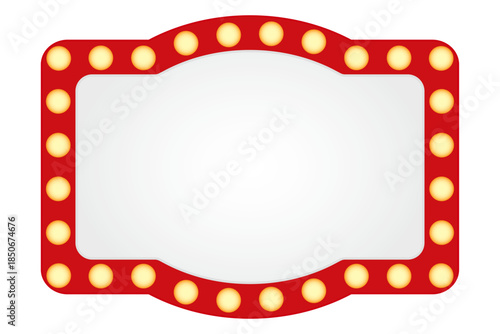 マーキーライトのレトロな看板（白）