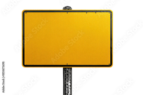 A yellow sign with a black border