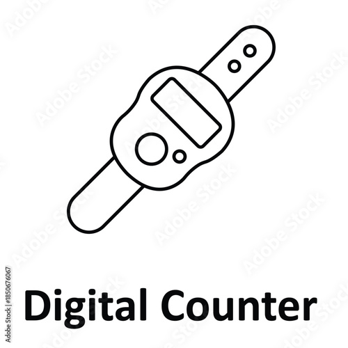 Digital Counter Vector icon which can easily modify or edit
