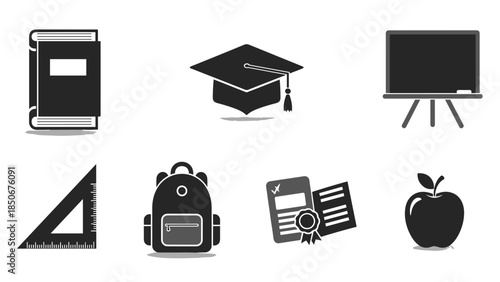 Education and school supplies and tools for learning and studying