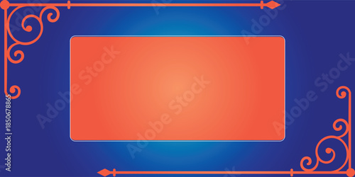 Decorative green gradient background with floral corner elements, elegant purple flower accents, rounded rectangle frame, modern ornamental design, creative greeting card style layout, soft vibrant co