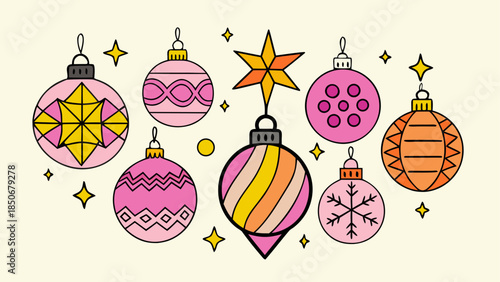 Colorful holiday ornaments