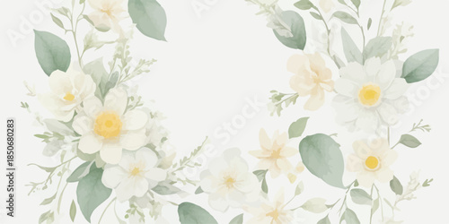 Botanical Watercolor Flower Clipart Set Transparent Background