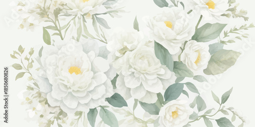 Soft Botanical Watercolor Floral Clipart Set Isolated Elements