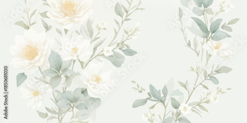 Romantic Botanical Watercolor Floral Clipart Collection