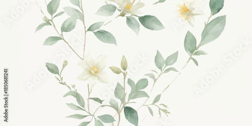 Botanical Watercolor Floral Clipart Set for Branding and Packaging