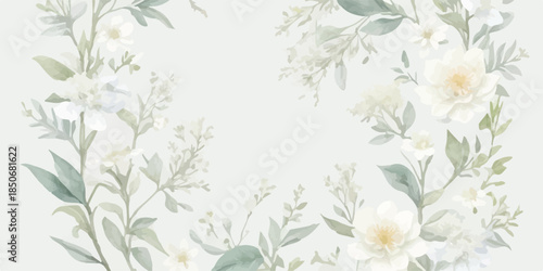 Elegant Hand Painted Botanical Floral Clipart Set