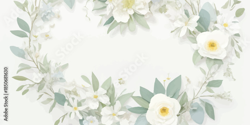 Soft Pastel Watercolor Floral Clipart Set with Botanical Elements