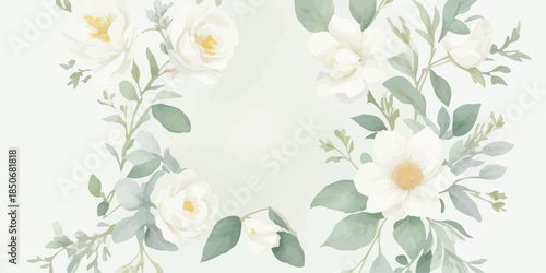 Vintage Style Watercolor Floral Clipart Set Transparent PNG