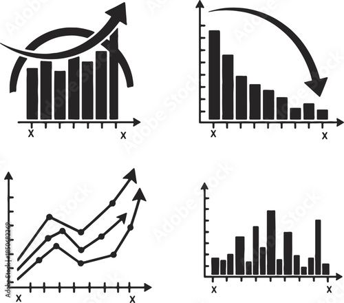Business Data Charts Financial Growth and Market Analysis