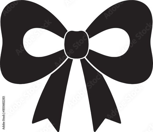 Elegant Black Bow Graphic for Gifts, Celebrations, and Web Design